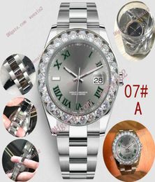 mens Diamond watch green roman numerals Mechanica automatic 43mm 20 Colour Stainless steel bezel jubilee band waterproof sports St7657663