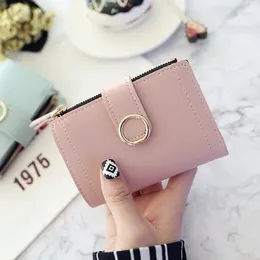 Wallets 2024 Women Fashion Short PU Leather Top Quality Card Holder Female Zipper Purse