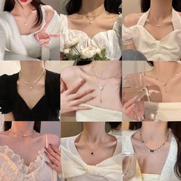 Freshwater Pearl Necklace Versatile for Girls High End Carbon Steel Non Fading Light Luxury Clawbone Chain Spicy Girl Style Pendant