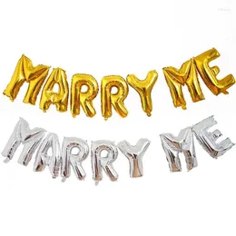 Party Decoration 16Inch Letter Marry Me Wedding Balloons Gold Silver Foil For Supplies Adult Engaged Decorat