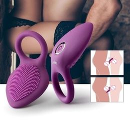 22ss Sex toy massager Penis Ring Vibrating Clitoris g Spot Toys Couple Delay Ejaculation Lock Fine1361141