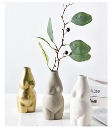 New Female Body Art Vase Ceramic Ornaments Modern Minimalist Creative Decoration Utensils Flower Arrangement 2104093473314