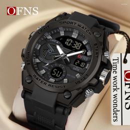 Wristwatches OFNS Top G Style Men Analog Quartz Watch Military Sports Electronic Watches Waterproof LED Digital Wristwatch Mens