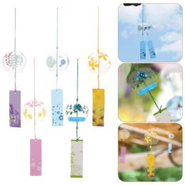 Decorative Figurines 5Pcs Glass Wind Chime Decors Clear Chimes Hanging Bell Ornaments