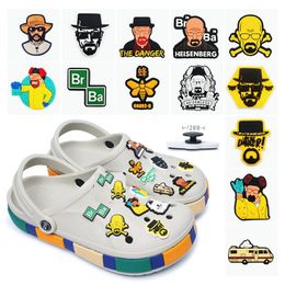 38colors breaking bad Anime charms wholesale childhood memories game funny gift cartoon charms shoe accessories pvc decoration buckle soft rubber clog charms