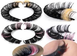 Wholesale FluffyCurl Colored Lashes Natural Long False Eyelashes Makeup Beauty Eyelash Extension Make Up Tools2771041