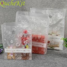 Gift Wrap 50Pcs Candy Cake Plastic Packaging Bag Shopping Bags With Handle Party Wedding Baby Shower Wrapping