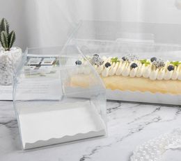 Transparent Cake Roll Packaging Box with Handle Ecofriendly Clear Plastic Cheese Cake Box Baking Swiss Roll12783800