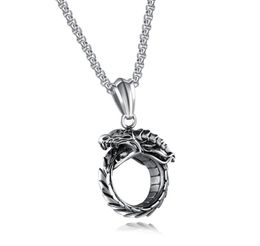 Ouroboros Uroborus Dragon Tail Serpent Pendant Stainless Steel Necklace4612829