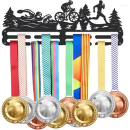 Decorative Plates 1pc Triathlon Medal Hanger Display Swim Bike Run Sports Medals Rack For 40 Wall Mount Ribbon Holder