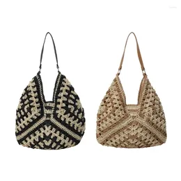 Totes Women Straw Shoulder Bag Beach Knitted Hobo Handwoven Handbag For Summer