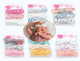 2020 New Baby Girls Knot bow Headbands Turban 3pcs Infant Rabbit Ear Hairbands Children Knot flower Headwear kids Hair Accessories1876731