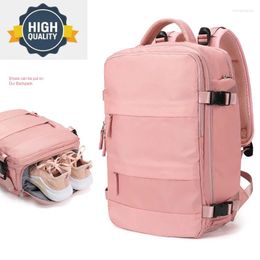 School Bags Backpack Women Laptop 15.6inch Teenage Girl USB Charging Independent Shoe Bag Travel Outdoor