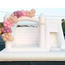 Commercial Wedding White Bounce House Inflatable Bouncer With Slide And Ball Pit Pool Bouncy Castle For Party