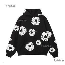 Denim Hoodie Tears Designer Tracksuit Flower Full Print Oversized Streetwear Denim Trousers Hoodie Sweatpants Suit Tracksuit Men Womens Casual Wear Sweatsuit 749