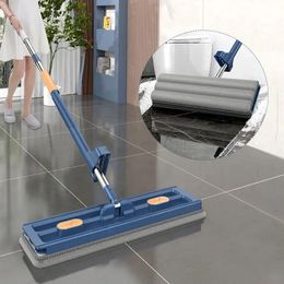 42cm Large Flat Mop Without Hand Washing Microfiber Floor Squeeze Mop Wet Dry Absorbent Mop For Home Cleaning Floors Tiles Tools 240417
