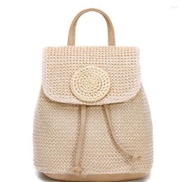 School Bags Rattan Woven Bag Summer Beach Backpack Multi-purpose Niche Premium Bucket