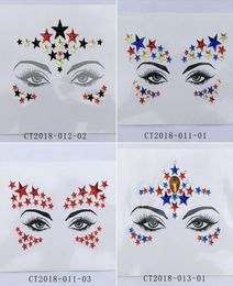 Body Face Art Flash Forehead Gems Tattoo Stickers Women Prom Easy Use DIY Adhesive Eye Crystal Temporary Decor Jewel Paste 10cpss6510512