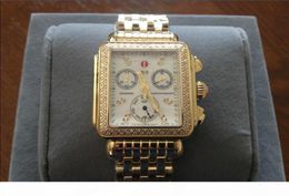 new fashion Michele Signature gold DECO Diamonds MOP Diamond Dial Watch Women039s MWW06P000099 ladies watch1653767