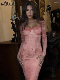 Casual Dresses Habbris Pink Lace Patchwork Long Dress Luxury Party Evening Clothing For Women 2024 Fashion Sleeve Off Shoulder Maxi