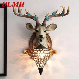 Wall Lamps DLMH Contemporary Deer Antlers Lamp Personalised And Creative Living Room Bedroom Hallway Aisle Decoration Light