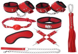 BDSM Toys Kit 8pcsSet Bondage Gear Foreplay Sexy Games for Couples Handcuffs Blindfold Mouth Gag Collar8890500