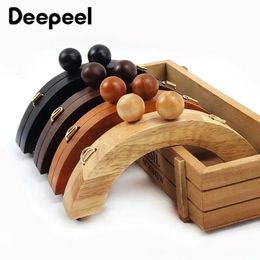 1Pc 14*6cm Wood Bag Handle Wallet Kiss Clasp Handbags Sewing Brackets DIY Purse Frames Wooden Handles for Making Bags Accessory 240422