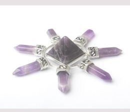 Pendant Necklaces Natural Rose Pink Quartz Clear Crystal Amethysts 7 Chakra Hexagon Prism Magic Wand Energy Tower Reiki Pendulum H8555157