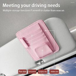 Car Organiser Sun Visor Multi-Pocket Auto Interior Storage Pocket Document Accessories Pen Holder Pouch M0R8