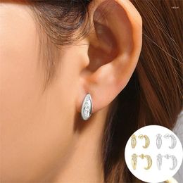 Stud Earrings 925 Sterling Silver Zircon Geometric For Woman Girl Simple Smooth C-shaped Design Jewellery Party Gift Drop