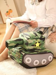 Cartoon Tank Plush Toys Stuffed Doll Pillow Cushions Kids Children Boys Birthday Gifts Home Room Decor 240429