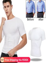 Mens Slimming Body Shaper Belly Control Shapewear Man Shapers Modelling Underwear Waist Trainer Corrective Posture Vest Corset3961202