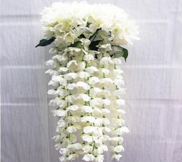 one bouquet 31quot Artificial Hydrangea Flower Bouquet Ivy Garland Silk Vine Greenery For Wedding Home Decorative3789635