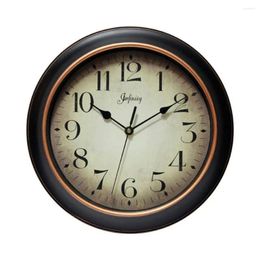Wall Clocks Vintage 12" Black/Rose Gold Clock Silent Analog Indoor Round Classic Decor