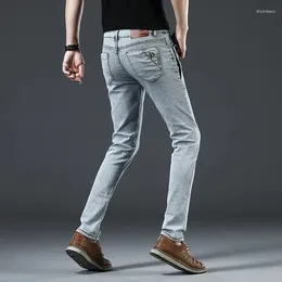 Men's Jeans High Quality Male Stretch Slim Fit Denim Man's Long Pants Fashion Button Design Cool Trousers All-match