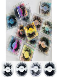 100mink lash 8D 25 mm fluffy lashes packaging wispy fake eyelashes extension handmade faux cils square case thick 12 styles for o7828596