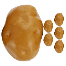 Decorative Flowers 6 Pcs Simulation Potatoes Props Fake Vegetable Models Fine Simulated Resin Modeling Ornaments