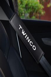 Carbon Fibre Car Seat Belt Pads For Renault Twingo Seat Shoulder Strap Pad Cushion Cover Auto Interior Accessories4091249