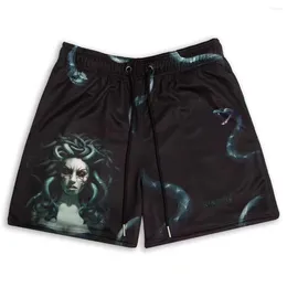 Men's Shorts 2024 Mesh Breathable Men GYM Basketball Running Quick-Drying Baggy Flame Print Fashion Summer