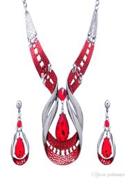 Bridesmaid Jewelry Beautifully Jewellery Sets 18k Platinum Plated Austrian Crystal Enamel Statement Necklace Earrings Party Jewelr9427681