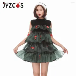 Theme Costume 2024 Christmas Tree Green Sleeveless Doll Skirt Dress Up Nightclub Bar Party Performance Show