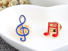 2 Pcs set Creative Cartoon Musical Note Enamel Brooches Pins Fashion Metal Badges Clothes Decoration Music Brooch259q3302166