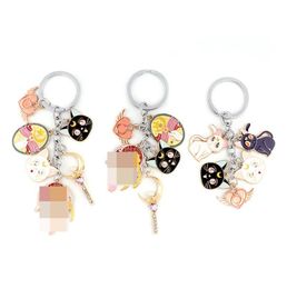 Keychains 10pcslot J2778 Anime Metal Alloy Pendant Key Chains Ring Gift For Women Men Bag Keychain Keyring Jewelry8309512