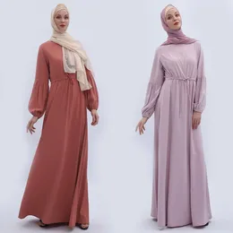 Ethnic Clothing Muslim Long Sleeve Puff Elastic Cuff Latest Abaya Dress Designs For Women Dubai