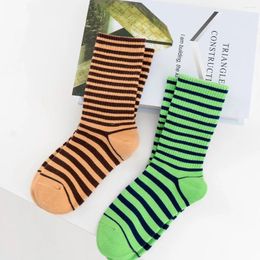 Women Socks Black White Striped Jogging Female Lovers Tube Stretch School Luxury Gym Long Short Training Sweet Special Edition