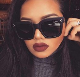 Sunglasses Classic Vintage Square Women Brand Designer Fashion Sun Glasses Female Big Frame Mirror Black Lentes De Sol MujerSungla5953462