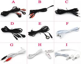 3pcslot 9 Kinds Cable Cord DC25 Tens Unit Line Electrode Clamp Electro Stimulation Cable DIY Lead Wire Electro Sex Accessories4756991