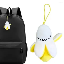 Decorative Figurines Banana Keychain Plush Soft Peel Toy Cute And Fashionable Bag Pendant Keyring Stuffed Doll For Party