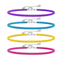 Anklets Colourful Beaded Bracelet For Women Girls Boho Summer Layered Foot Chain Adjustable Jewellery