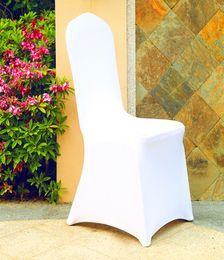 100Pcs Popular Cheap Wedding Celebration Ceremony Chair Covers White Elastic Party Chair Cover Banquet Dining Cloth NEW9213779